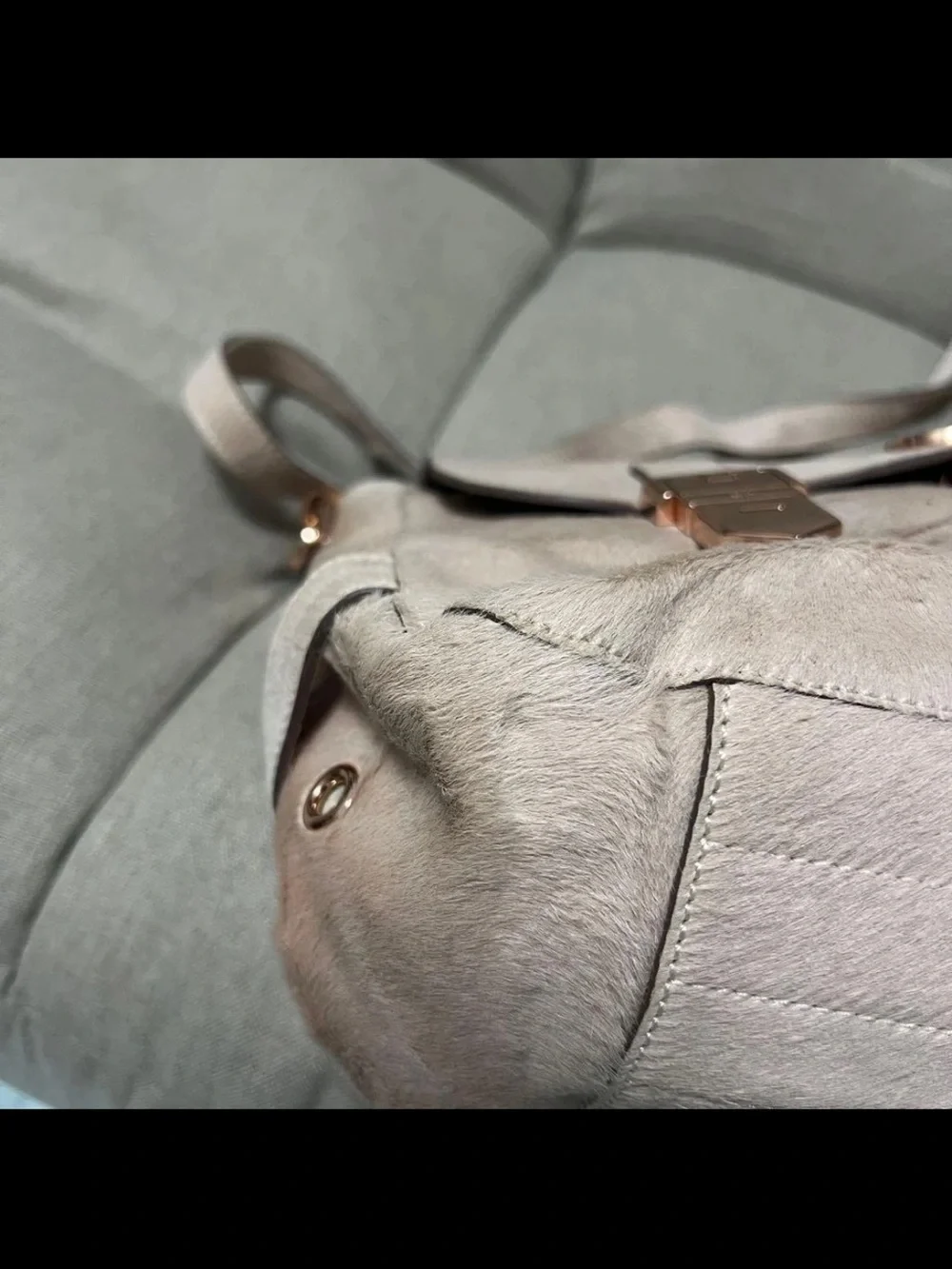 Mulberry Cream Top-Handle Satchel with Rose Gold Hardware